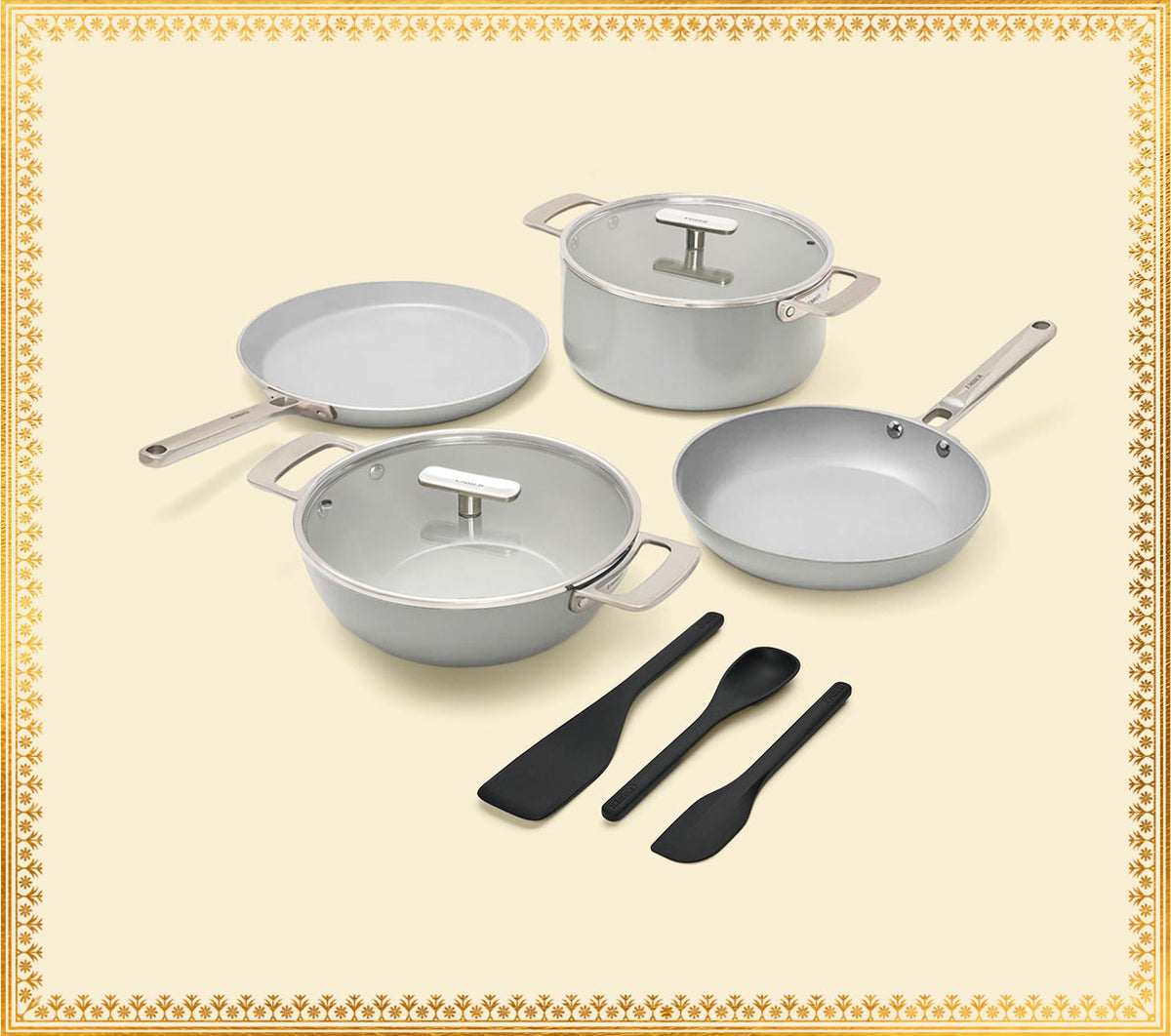 Complete Cookware Set (4-Piece) with glass lid - Himalayan Mist