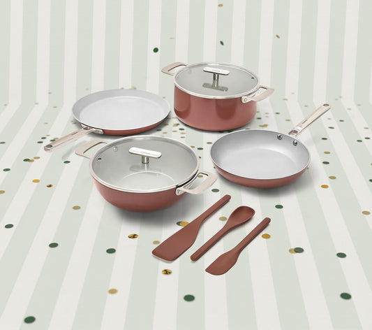 Complete Cookware Set (4-Piece) with glass lid - Jaipur Terracotta