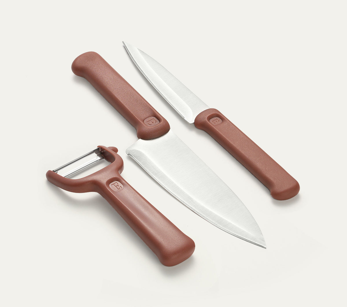 Knife & Peeler Set of 3 - Jaipur Terracotta