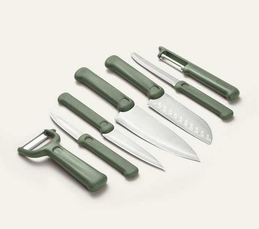 Knife & Peeler Set of 7 - Coorg Green