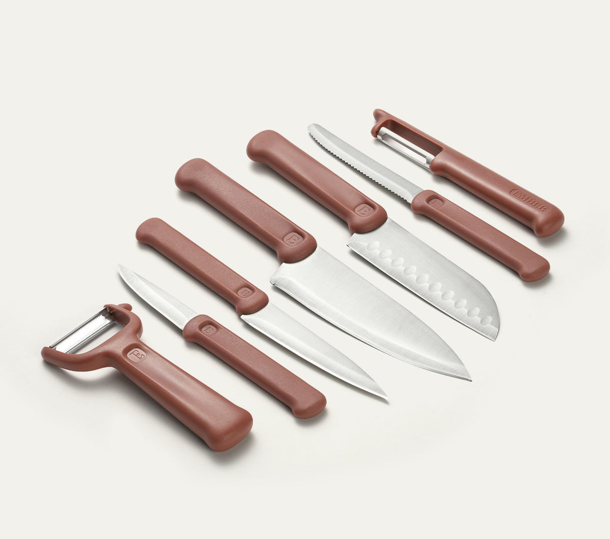 Knife & Peeler Set of 7 - Jaipur Terracotta