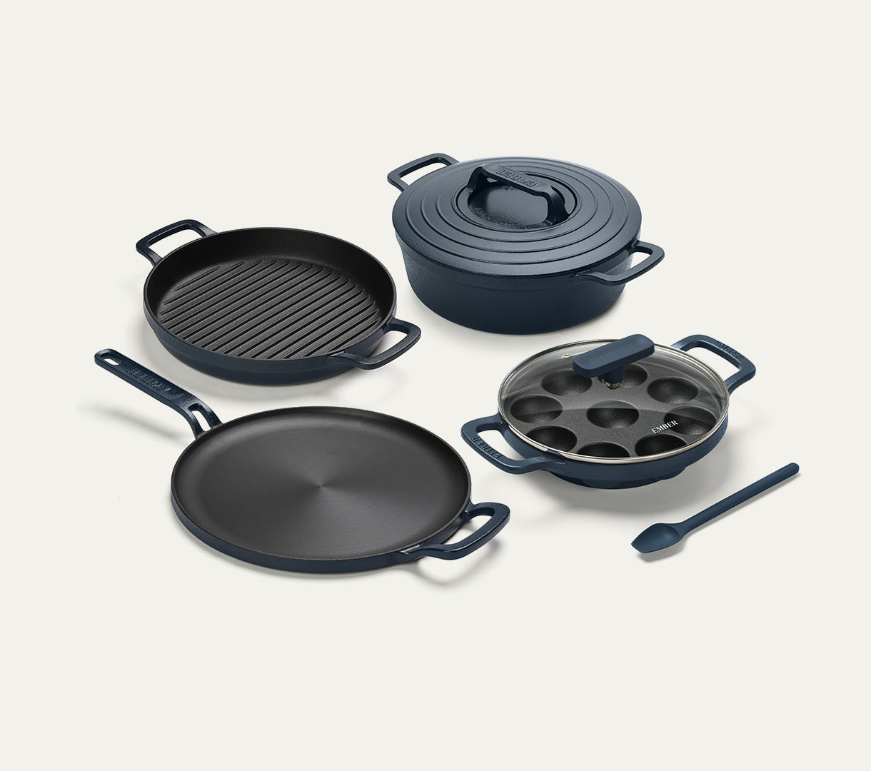 Pre-Seasoned Cast Iron - Set of 4  - Nilgiri Blue