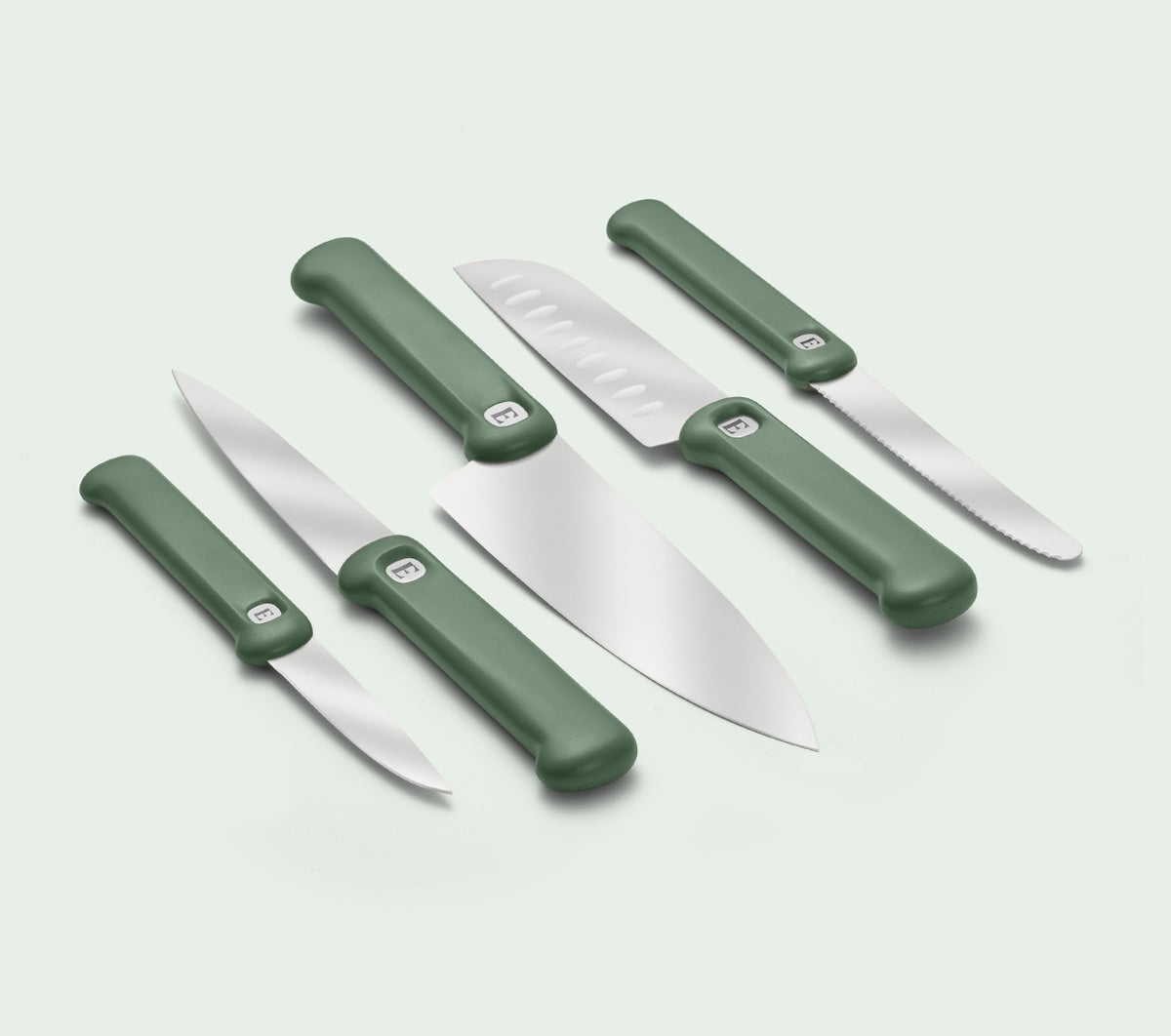 Knife Set of 5 - Pro - Coorg Green