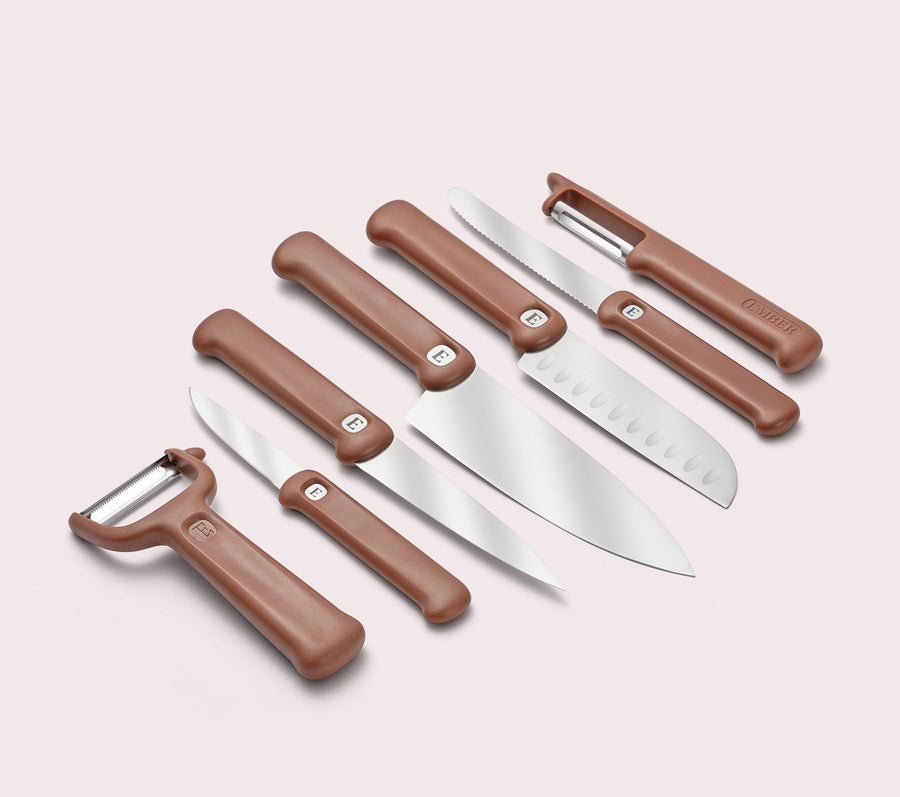 Knife & Peeler Set of 7 - Pro - Jaipur Terracotta