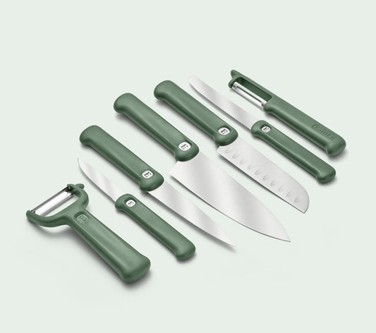 Knife & Peeler Set of 7 - Pro - Coorg Green