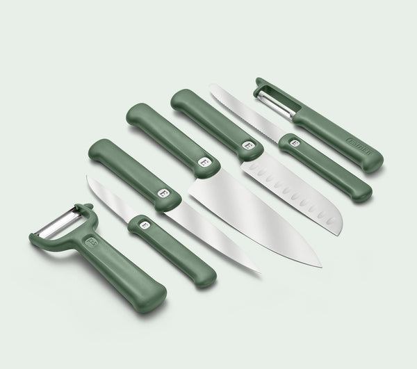 Knife & Peeler Set of 7 - Pro - Coorg Green