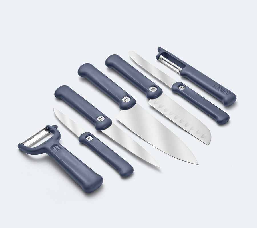 Knife & Peeler Set of 7 - Pro - Nilgiri Blue