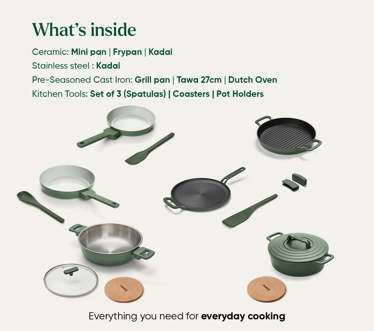 The Ember Kitchen Set - Coorg Green