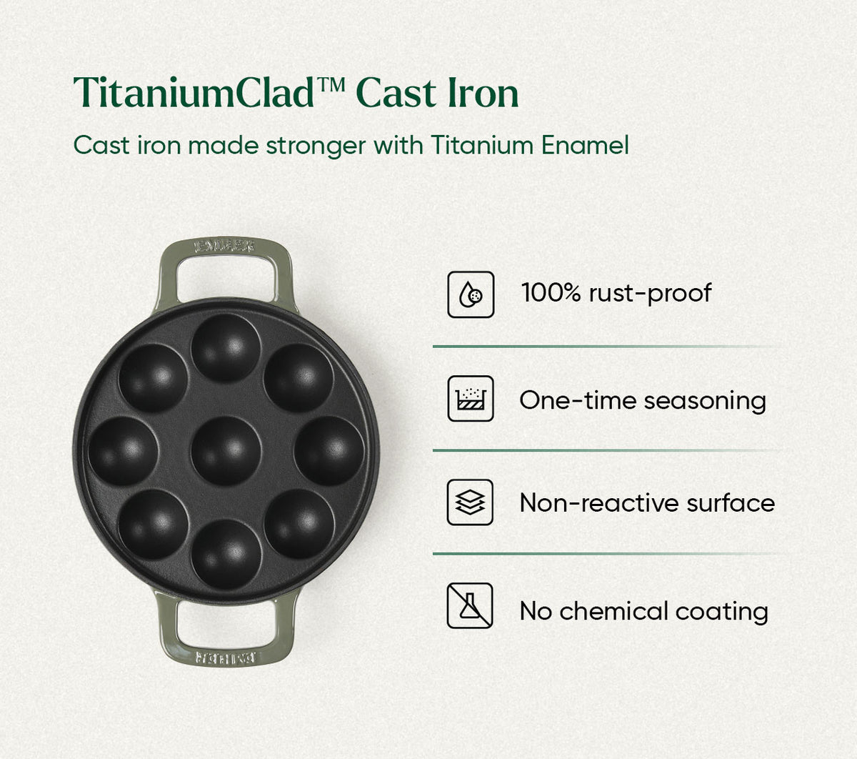 Ember TitaniumClad™ Cast Iron Appe Pan (20 cm) - Sage