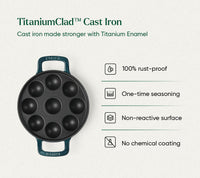 Ember TitaniumClad™ Cast Iron Appe Pan (20 cm) - Teal
