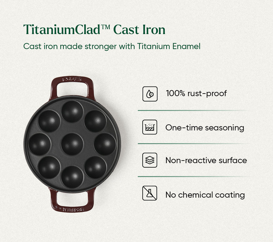 Ember TitaniumClad™ Cast Iron Appe Pan (20 cm) - Wine