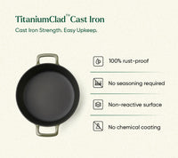 TitaniumClad™  Cast Iron Dutch Oven 27cm - Sage