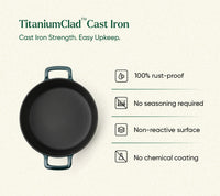 TitaniumClad™  Cast Iron Dutch Oven 27cm - Teal