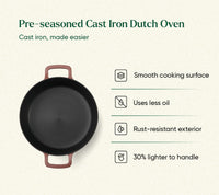 Pre-Seasoned Cast Iron Dutch Oven 27cm - Jaipur Terracotta