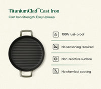 TitaniumClad™  Cast Iron Grill Pan 27cm - Sage