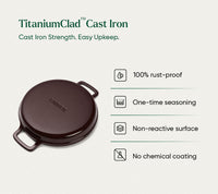 TitaniumClad™  Cast Iron Grill Pan 27cm - Wine