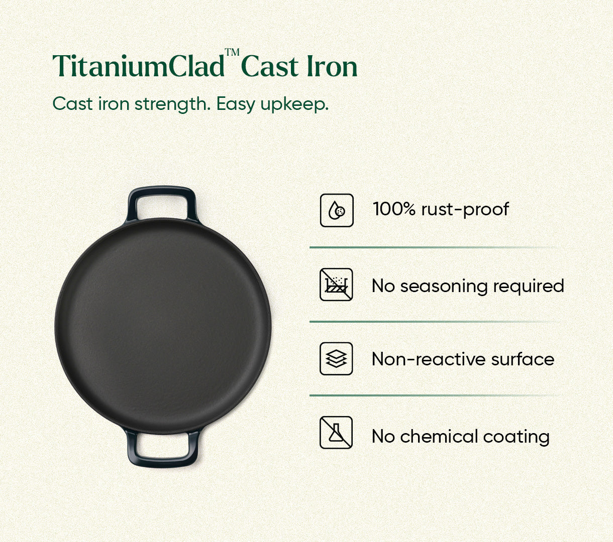 TitaniumClad™  Cast Iron Tawa 30cm - Teal