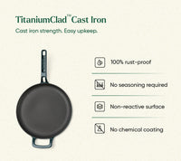 TitaniumClad™  Cast Iron Tawa 27cm - Teal