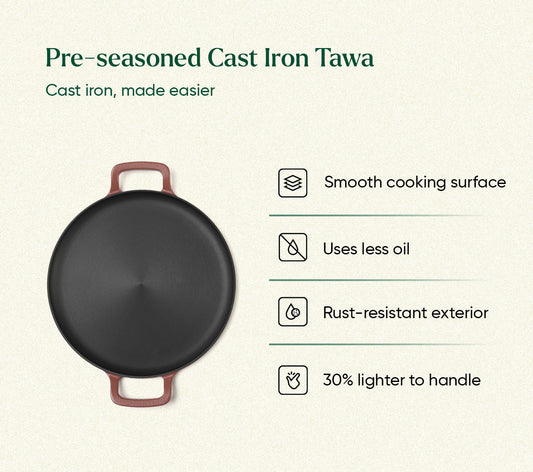 Pre-Seasoned Tawa 30 cm - Jaipur Terracotta
