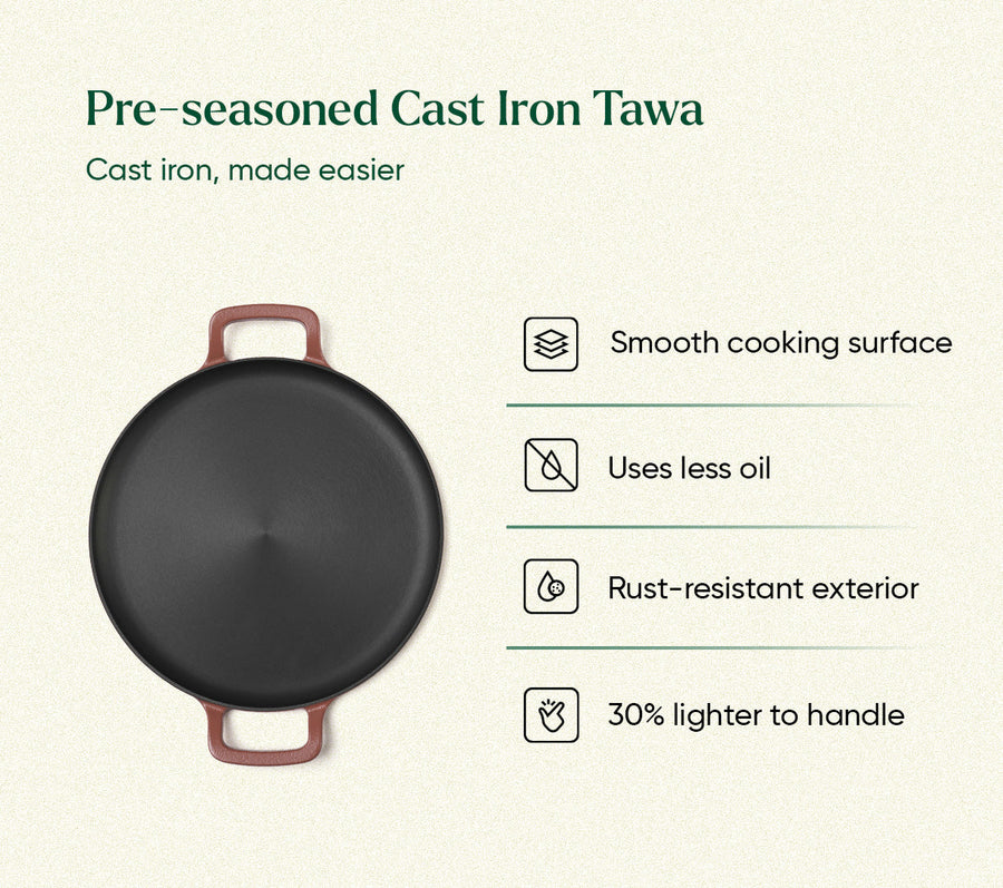 Pre-Seasoned Tawa 30 cm - Jaipur Terracotta