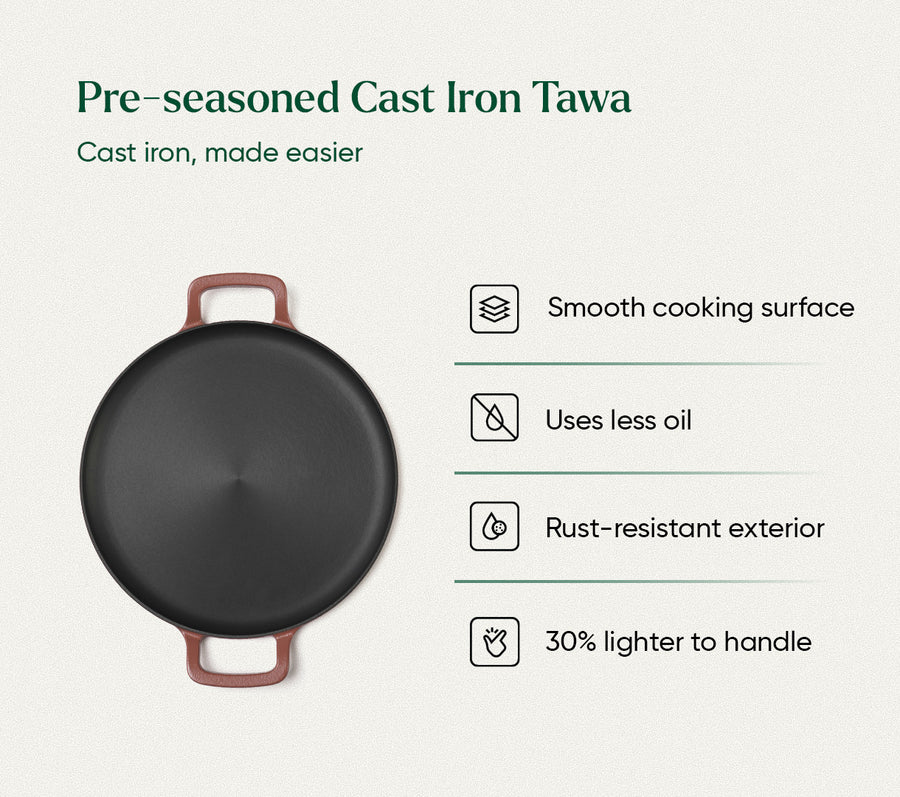 Pre-Seasoned Tawa 30 cm - Jaipur Terracotta