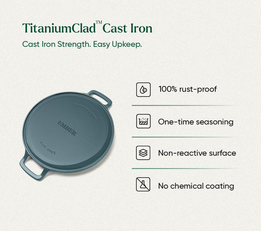 TitaniumClad™  Cast Iron Tawa 30cm - Ocean