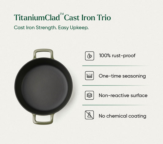 Cast Iron Trio with Storage - Sage