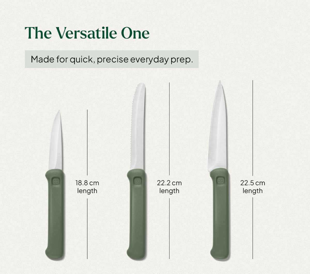 Knife Set of 3 - Coorg Green