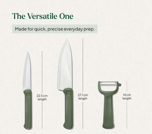 Knife & Peeler Set of 3 - Coorg Green