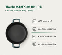 Cast Iron Trio with Storage - Teal