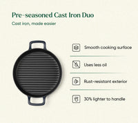 Pre-seasoned Cast Iron Duo - Nilgiri Blue