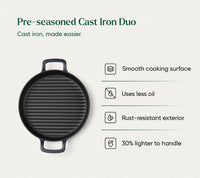 Pre-seasoned Cast Iron Duo - Nilgiri Blue