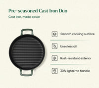 Pre-seasoned Cast Iron Duo - Coorg Green