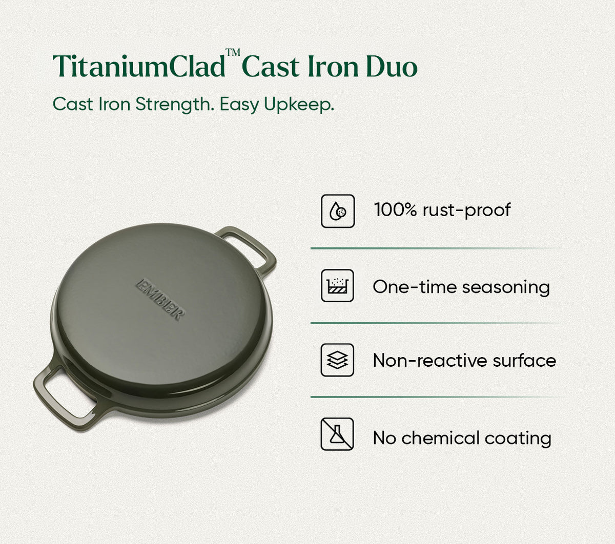 TitaniumClad™ Cast Iron Duo - Sage