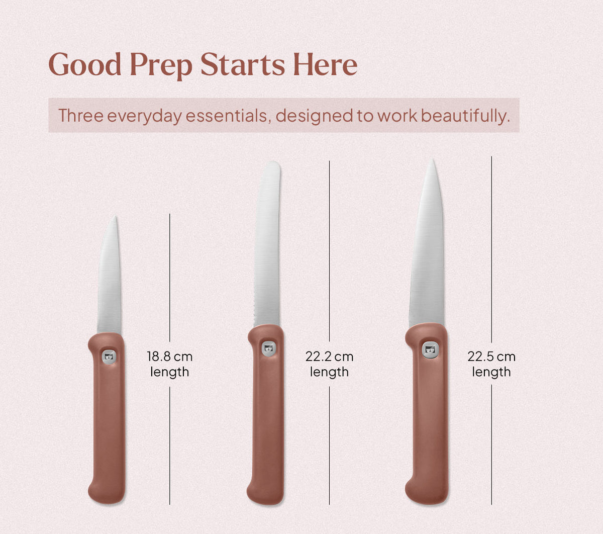 Knife Set of 3 - Pro - Jaipur Terracotta
