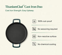 TitaniumClad™ Cast Iron Duo - Teal