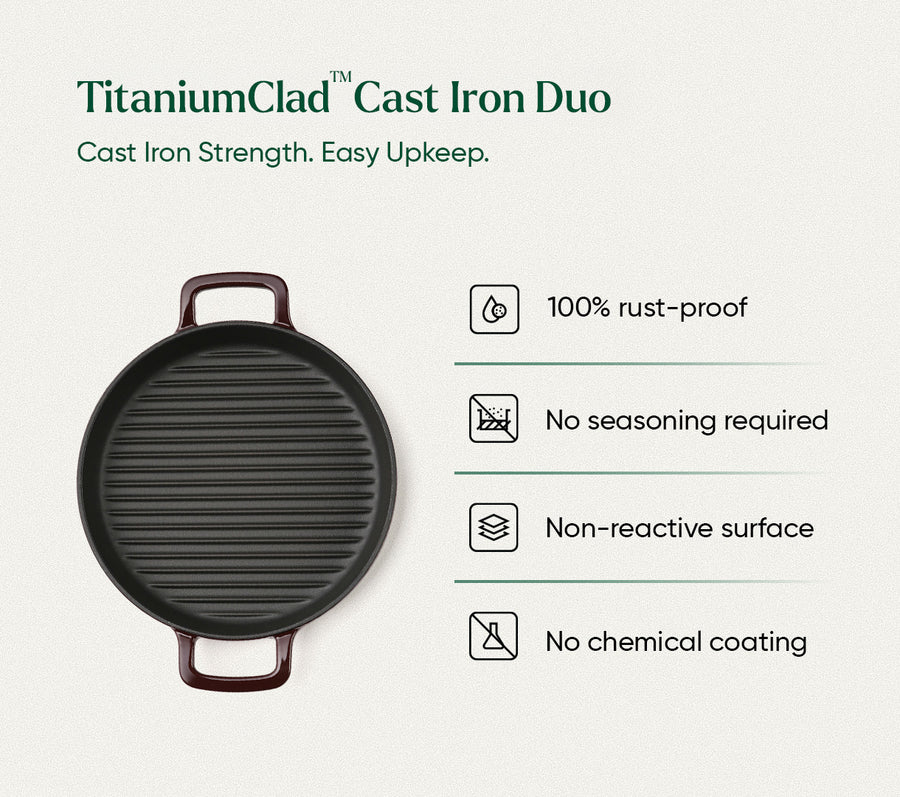 TitaniumClad™ Cast Iron Duo - Wine