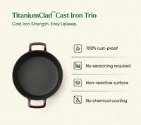 TitaniumClad™ Cast Iron Trio - Wine