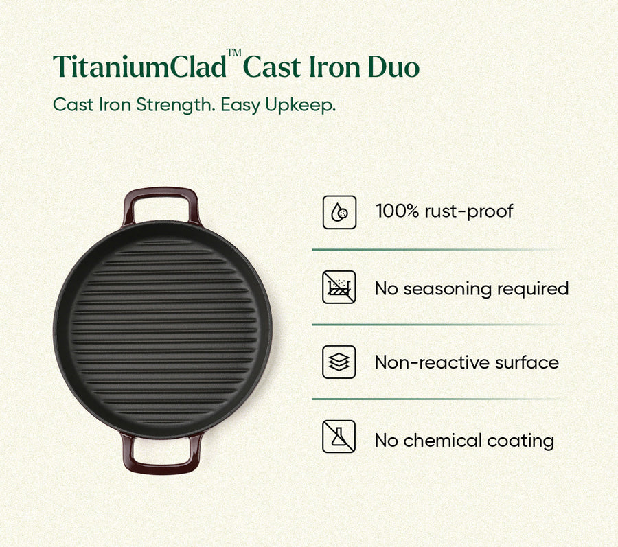 TitaniumClad™ Cast Iron Duo - Wine