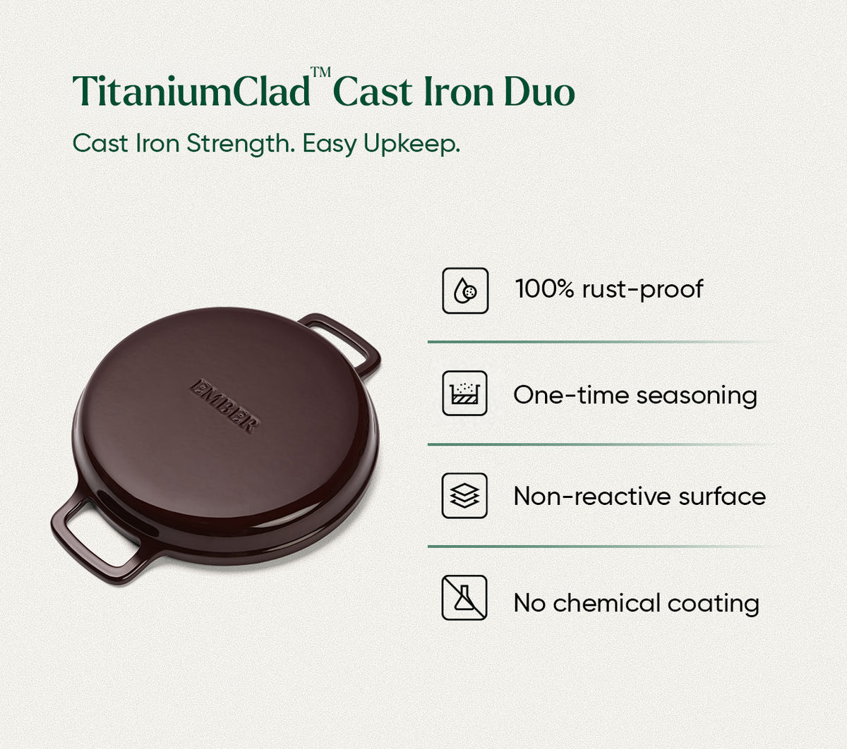 TitaniumClad™ Cast Iron Duo - Wine
