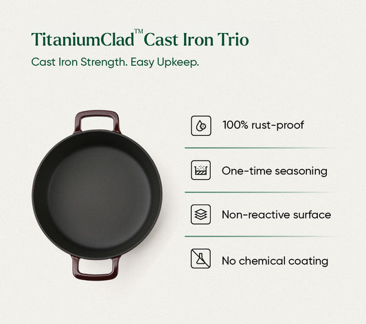 Cast Iron Trio with Storage - Wine