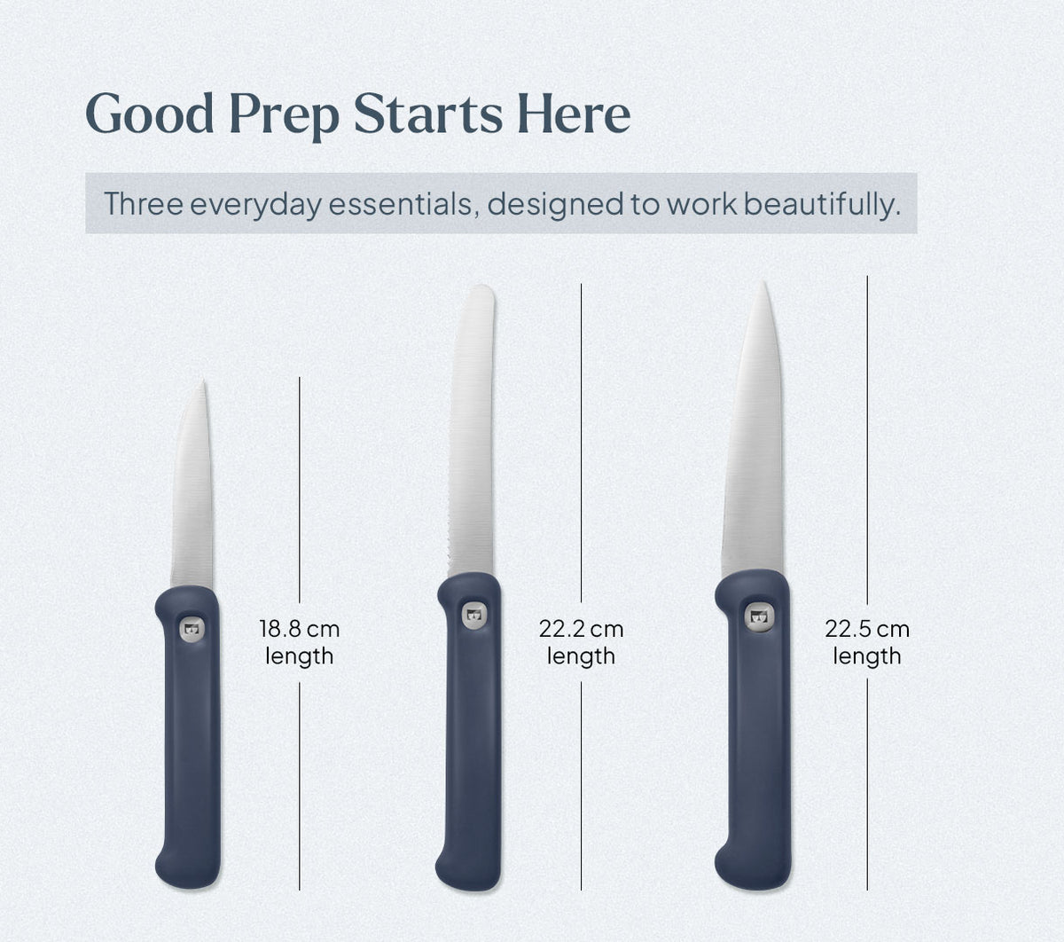 Knife Set of 3 - Pro - Nilgiri Blue