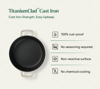 TitaniumClad™  Cast Iron Dutch Oven 27cm - Almond