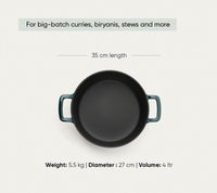 TitaniumClad™  Cast Iron Dutch Oven 27cm - Teal