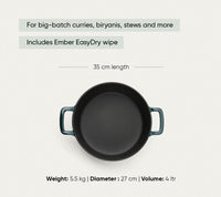 TitaniumClad™  Cast Iron Dutch Oven 27cm - Teal