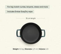 TitaniumClad™  Cast Iron Dutch Oven 27cm - Teal