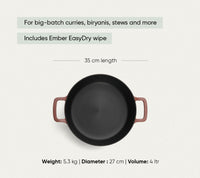 Pre-Seasoned Cast Iron Dutch Oven 27cm - Jaipur Terracotta