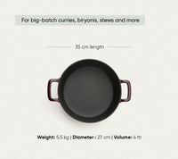 TitaniumClad™  Cast Iron Dutch Oven 27cm - Wine