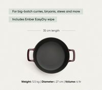 TitaniumClad™  Cast Iron Dutch Oven 27cm - Wine
