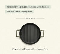 TitaniumClad™  Cast Iron Grill Pan 27cm - Sage